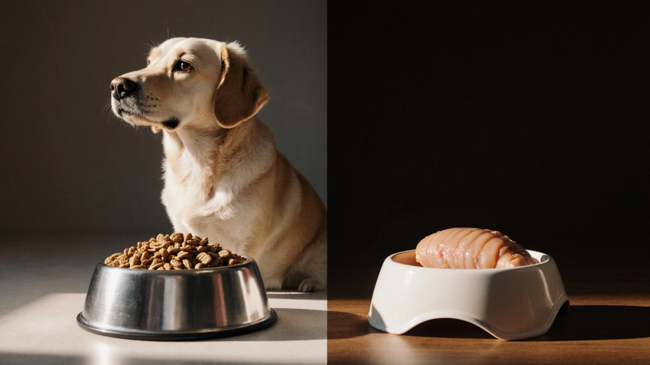 Можно ли кормить собаку утром сухим кормом, а вечером мясом?