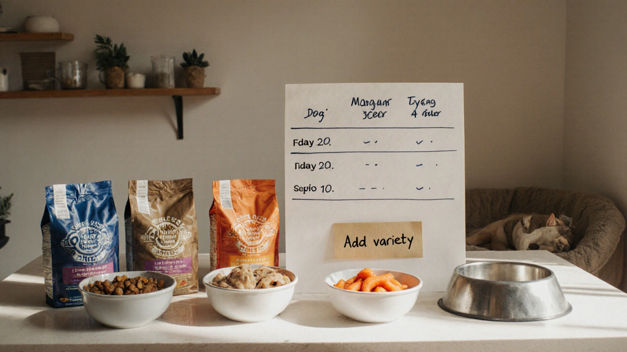 Недельный рацион собаки: корм, овощи, рыба и день голодания на счётчике.