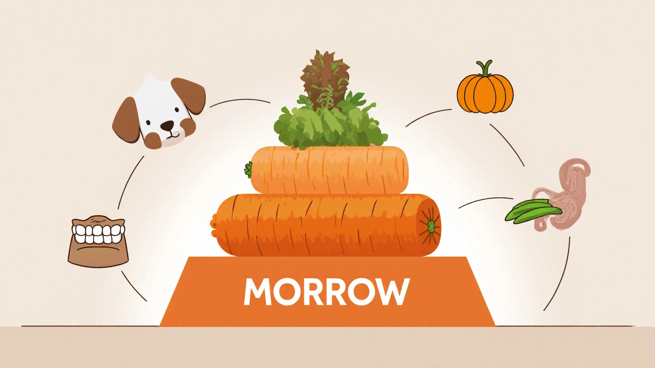 Пирамида питания собаки с морковью в основании.