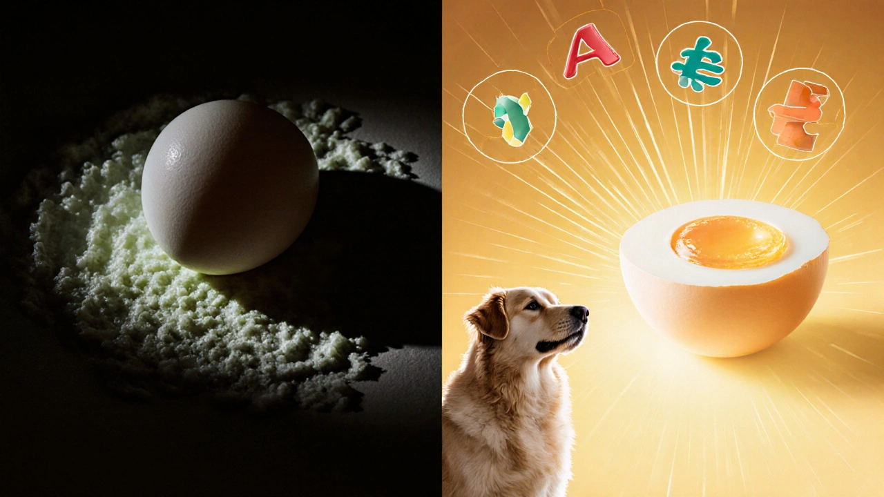 Сравнение сырого и вареного яйца: вред и польза для собаки.