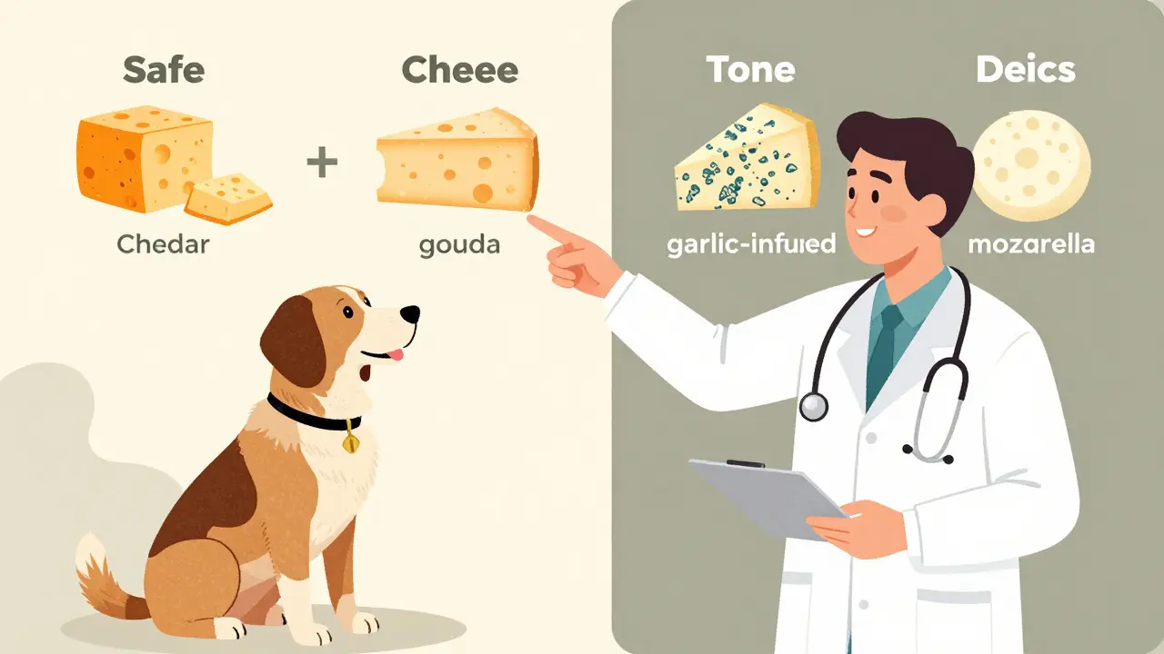 Ветеринар объясняет владельцу, какие сыры безопасны для собак.